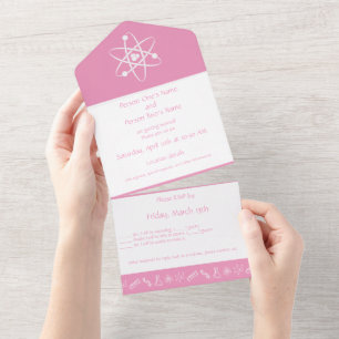 Attractive Forces in Petal Pink All In One Invitation