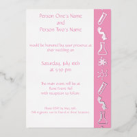 Attractive Forces in Petal Pink Foil Invitation