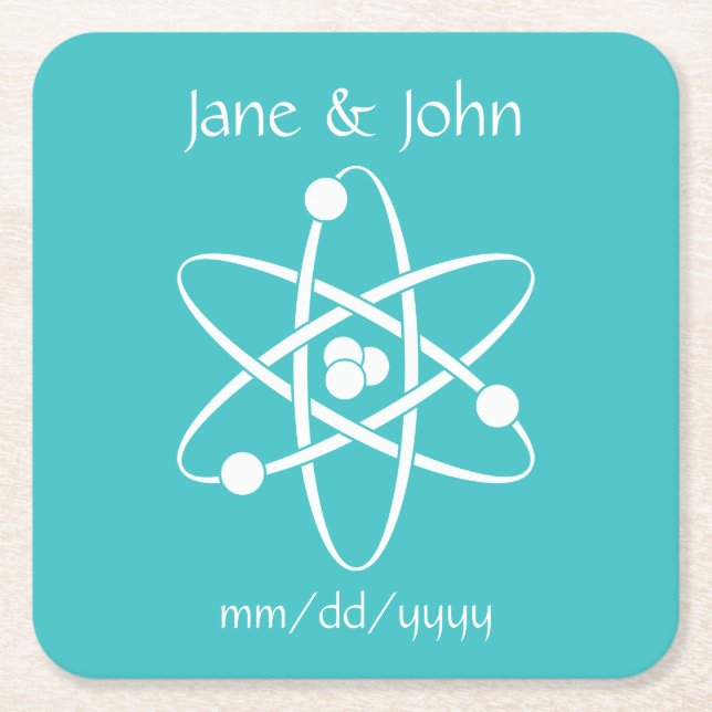 Attractive Forces in Turquoise Paper Coaster (Front)