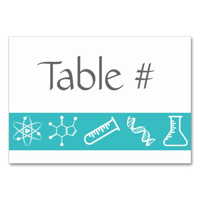 Attractive Forces in Turquoise Table Card (Front)