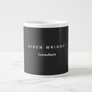 Attractive Grey Classical Minimalist Large Coffee Mug