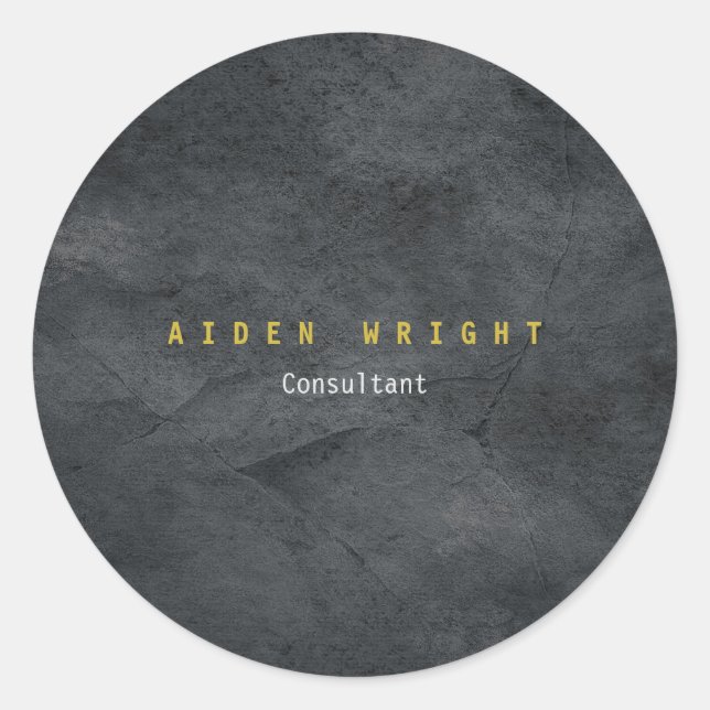 Attractive Grey Gold Colour Modern Minimalist Classic Round Sticker (Front)