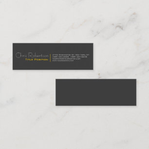 Attractive Grey Yellow Charming Mini Business Card
