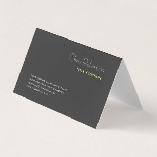 Attractive Grey Yellow Chic Sharp Modern Business Card