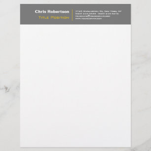Attractive Grey Yellow White Charming Letterhead