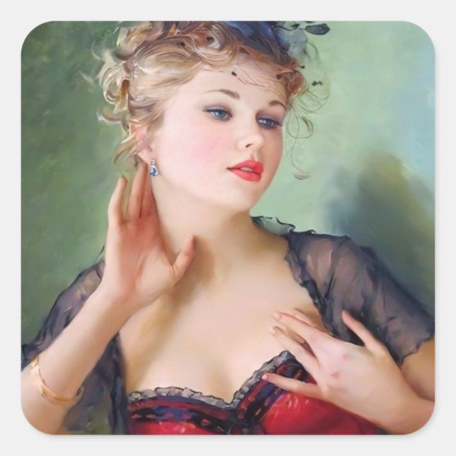 Attractive Lady  Sticker (Front)