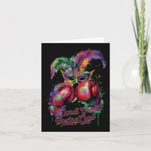 Attractive Masquerade Mask Boxing Crew Festive Card