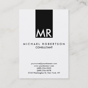 Attractive Monogram Black White Clear Business Card