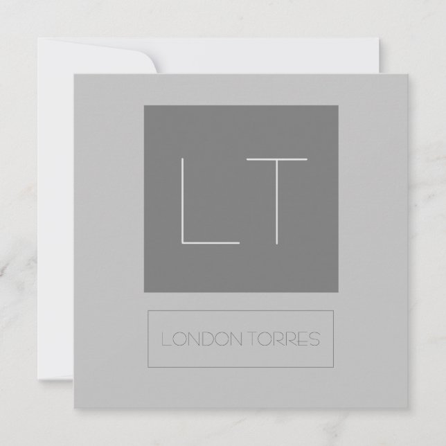 Attractive Monogram Grey Plain (Front)