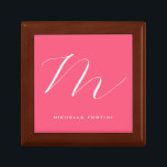 Attractive Monogram Pink White Modern Plain Gift Box<br><div class="desc">Plain Minimalist Modern Designs. They're all simple,  attractive,  unique.</div>