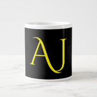 Attractive Monogram Yellow Black Modern Minimalist