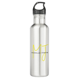 Attractive Monogram Yellow White Modern Minimalist 710 Ml Water Bottle
