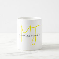 Attractive Monogram Yellow White Modern Minimalist