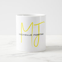 Attractive Monogram Yellow White Modern Minimalist