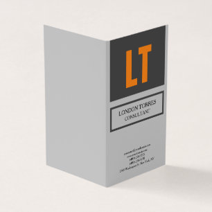 Attractive Monogrammed Grey Plain Business Card