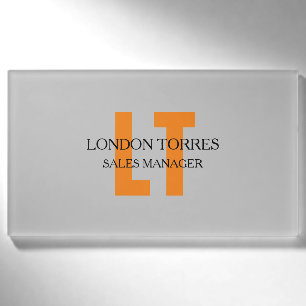 Attractive Monogrammed Grey Plain Name Tag