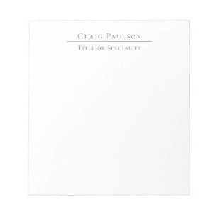 Attractive Professional Plain Minimalist Name Notepad