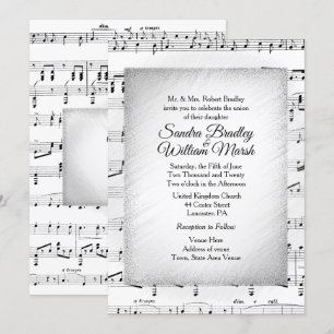 Attractive Sheet Music Wedding Theme Invitation