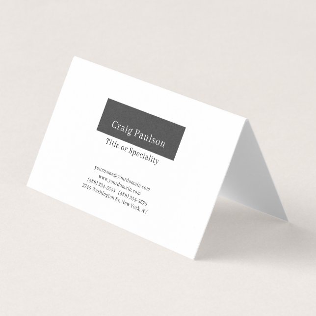 Attractive Simple Black White Premium Pearl Business Card (Front)