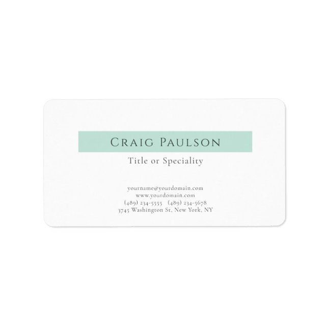 Attractive Simple Plain Professional Modern Label (Front)