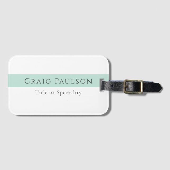 Attractive Simple Plain Professional Modern Luggage Tag (Front Horizontal)