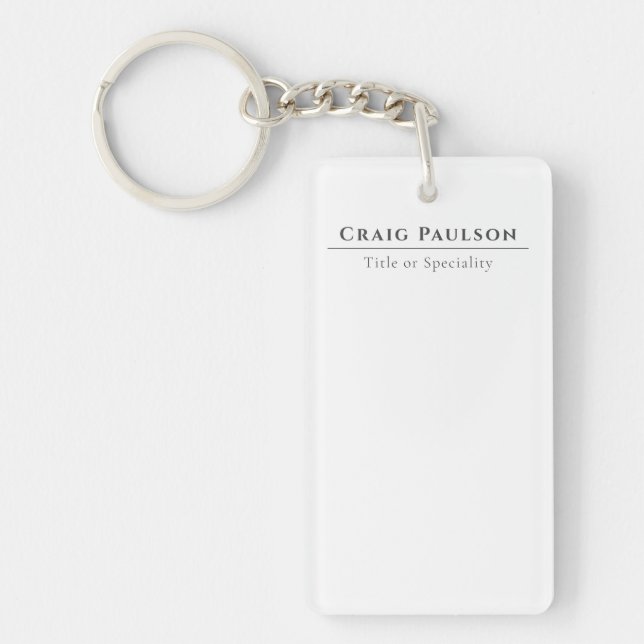 Attractive Simple Professional Plain Minimalist Keychain (Front)