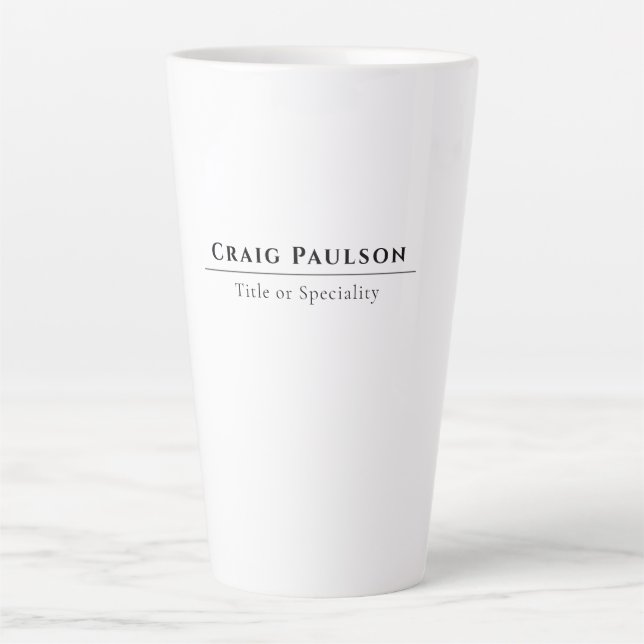 Attractive Simple Professional Plain Minimalist Latte Mug (Front)