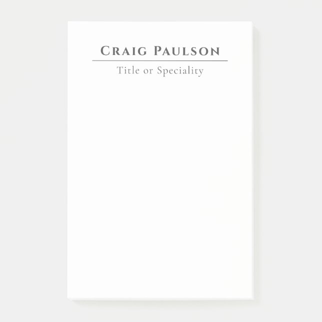 Attractive Simple Professional Plain Minimalist Post-it Notes (Front)