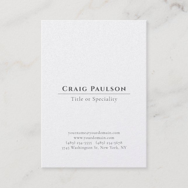 Attractive Simple Professional Plain Premium Pearl Business Card (Front)
