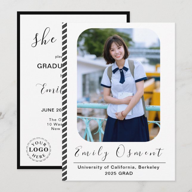 Attractive Stylish Graduation Invitation Template (Front/Back)
