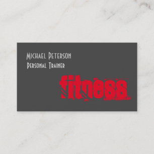Attractive Unique Red Grey Personal Trainer Business Card