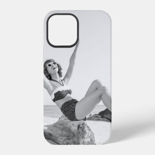 Attractive young woman in bikini on the beachvinta iPhone 12 case