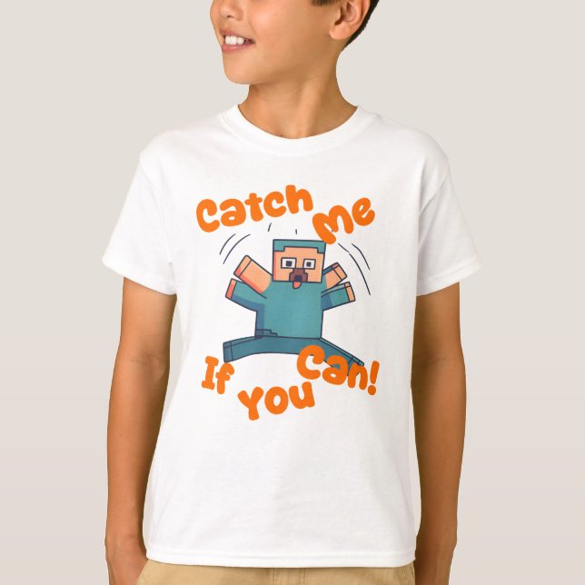 Attrape-moi si tu peux – T-shirt d'art pixel amusa (Devant)