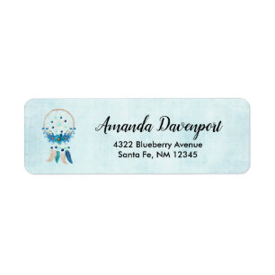Attrape-rêve bleu design bohème chic