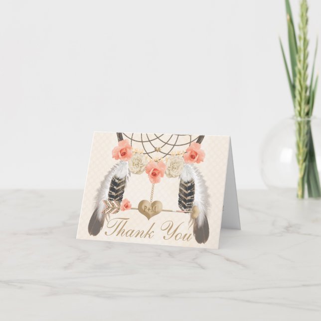 Attrape-Rêves Mariage Merci Blush Monogramme (Devant)