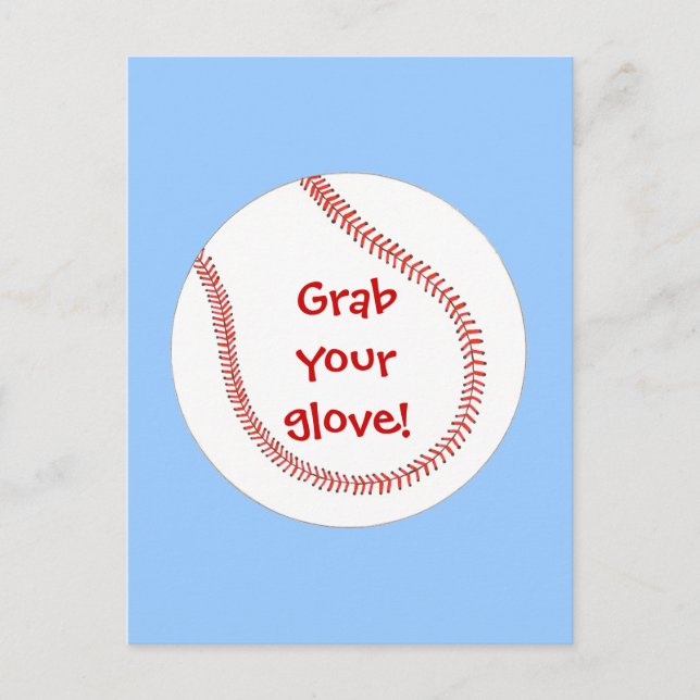 Attrapez votre gant Baseball Invitations de fête d (Devant)