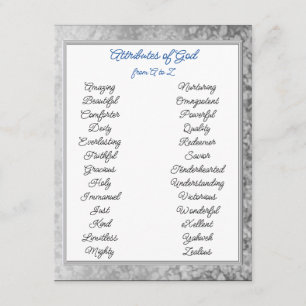 Attributes of God from A to Z Enclosure Card