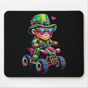 Atv 4 Wheeler Leprechaun Kids Mens Womens St Patri Mouse Pad