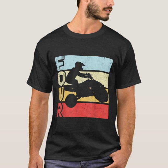 ATV 4th Birthday Party ATV 4 Wheeler Quad Theme  T-Shirt (Front)