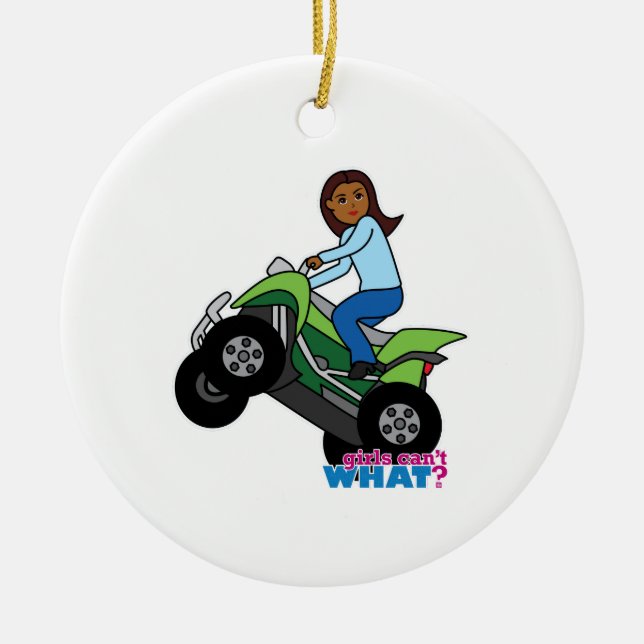 ATV Girl Ceramic Ornament (Front)