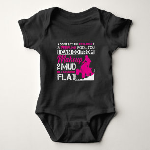 ATV Girl Makeup Offroad vehicles Quad Bike Driver Baby Bodysuit