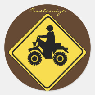 ATV Mudding Sign Thunder_Cove Classic Round Sticker