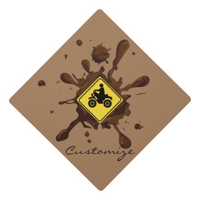 ATV Mudding Sign Thunder_Cove Graduation Cap Topper (Front)