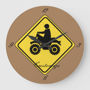 ATV Mudding Sign Thunder_Cove Large Clock