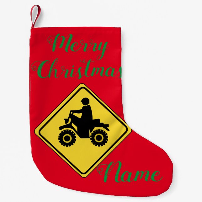ATV Mudding Sign Thunder_Cove Small Christmas Stocking (Front)