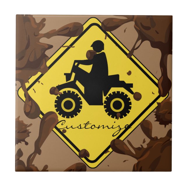ATV Mudding Sign Thunder_Cove Tile (Front)