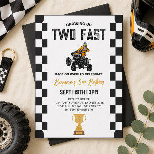ATV Quad 4 Wheeler 2nd Birthday Party Invitation