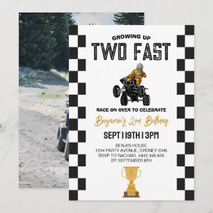 ATV Quad 4 Wheeler 2nd Birthday Party Photo Invitation
