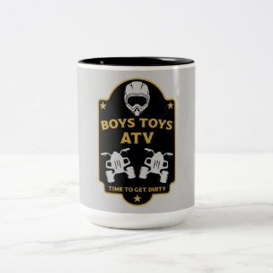 Atv quad adventures Two-Tone coffee mug