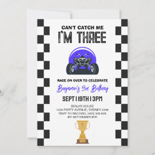 ATV Quad Four Wheeler 3rd Birthday Party Invitation